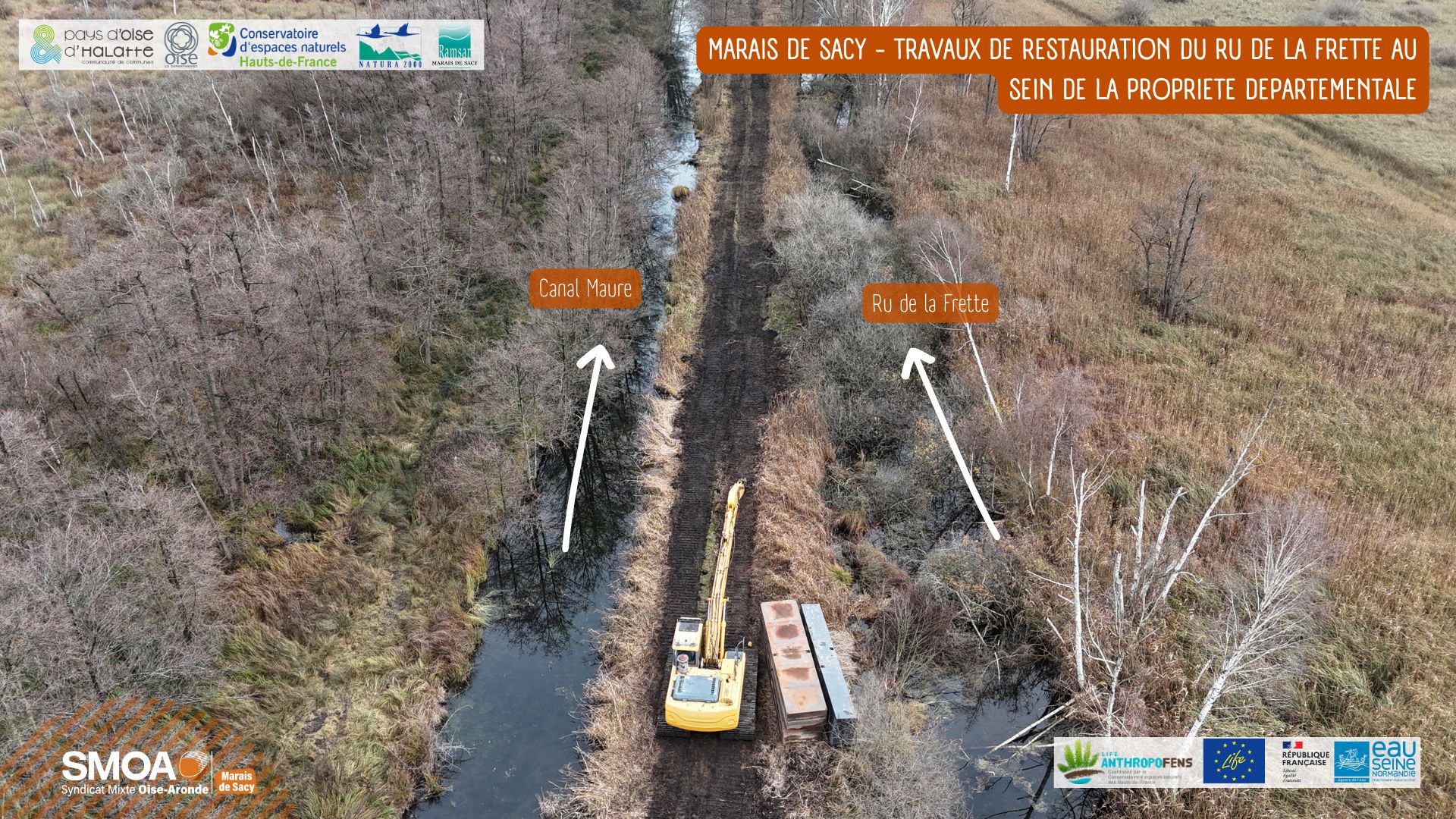 Travaux de restauration du Ru de la Frette